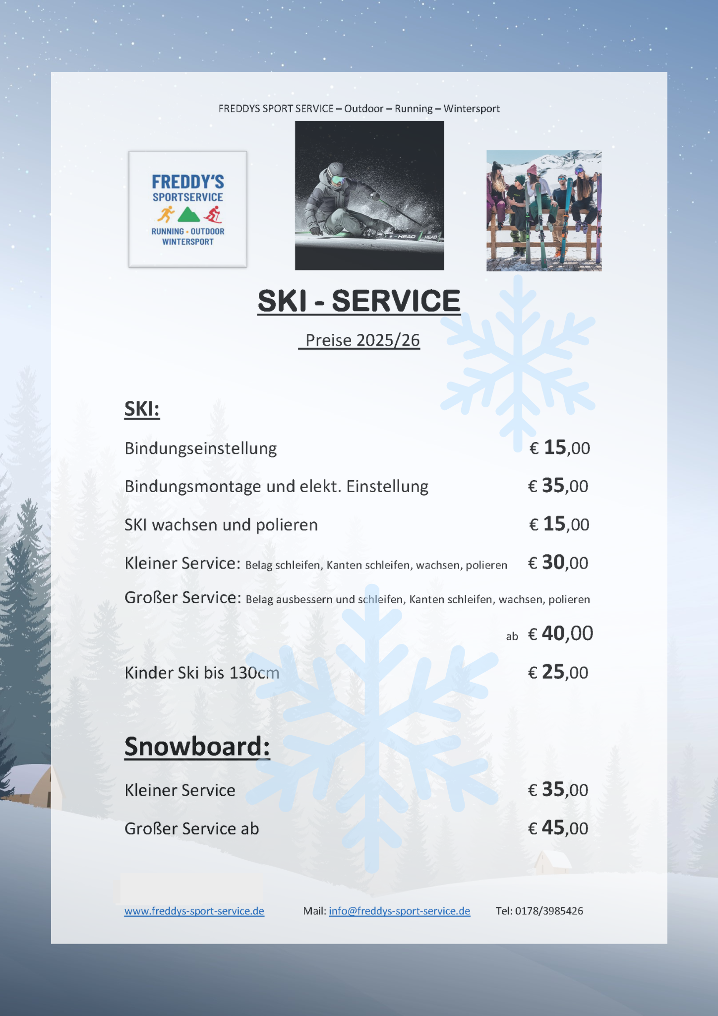Preisliste 2025/26